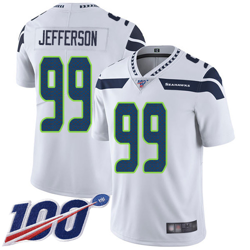 Seattle Seahawks Limited White Men Quinton Jefferson Road Jersey NFL Football 99 100th Season Vapor Untouchable